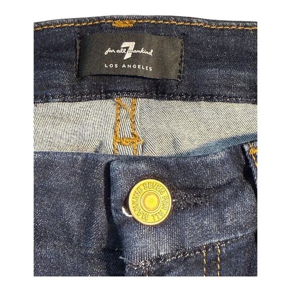 7 For All Mankind Women's Ankle Skinny Jeans Dark‎ Wash Size 4 (27) Blue - Picture 3 of 9